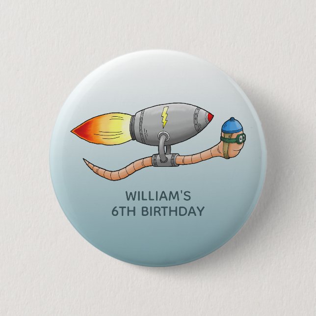 Raketenwurm Button (Vorderseite)