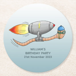 Raketenwurm Runder Pappuntersetzer
