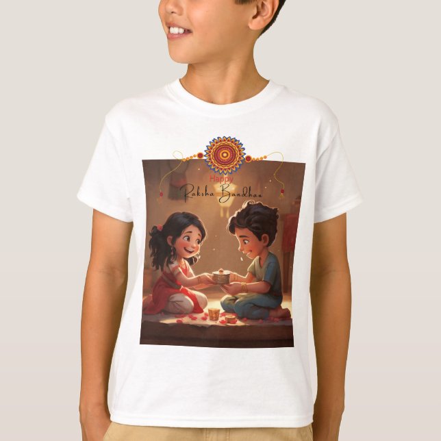 Raksha Bandhan Brother und Sister Kids T - Shirt (Vorderseite)