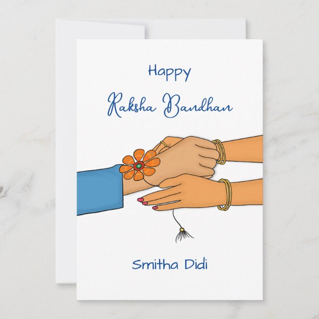Raksha bandhan card für Schwester, Rakhi/ Rakhri c Karte (Vorderseite)