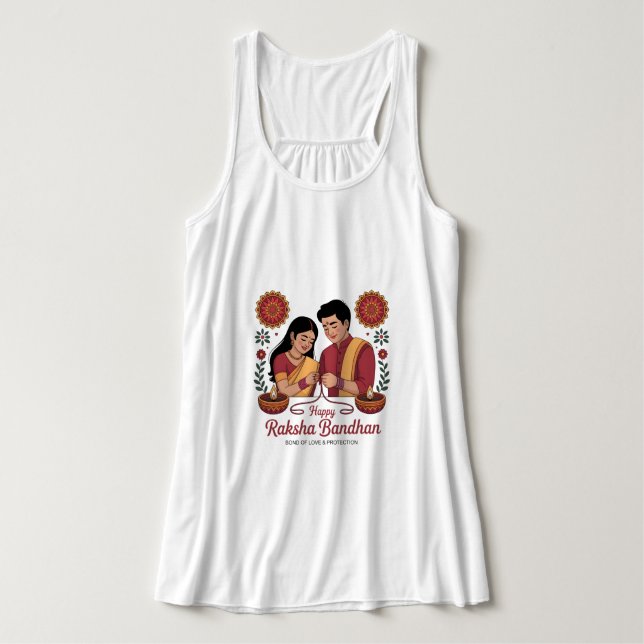 Raksha Bandhan  Flowy Racerback Tank Top (Design Vorderseite)