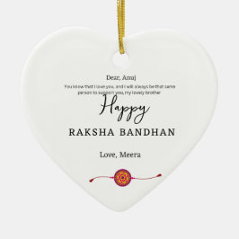 Raksha Bandhan, glückliche Rakhi-Karte, Keramik Ornament