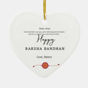Raksha Bandhan, glückliche Rakhi-Karte, Keramik Ornament