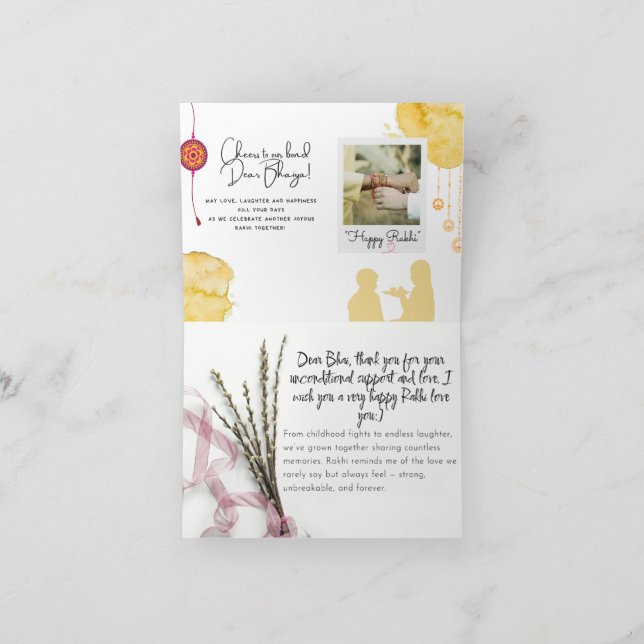 Raksha Bandhan Karte (Innenseite)