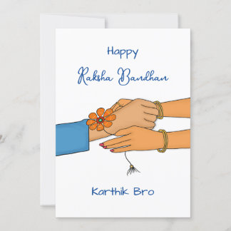Raksha bandhan Karte mit Namen, Rakhi / Rakhri Kar