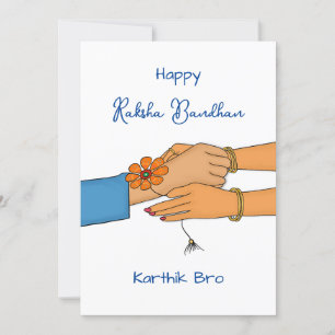 Raksha Bandhan-Karte mit Namen, Rakhi / Rakhri-Kar Karte