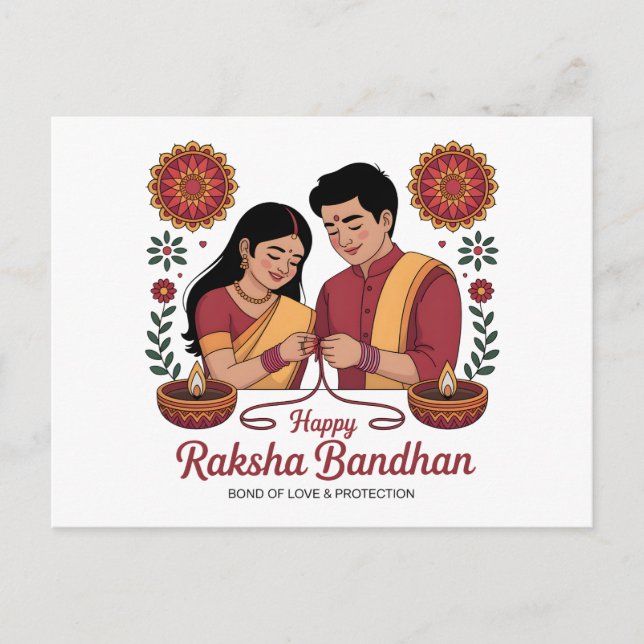 Raksha Bandhan-Postkarte Postkarte (Vorderseite)