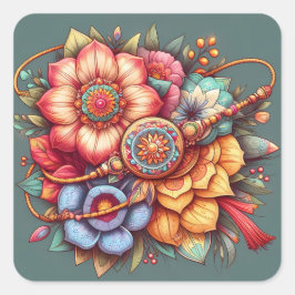 Raksha bandhan quadratischer aufkleber