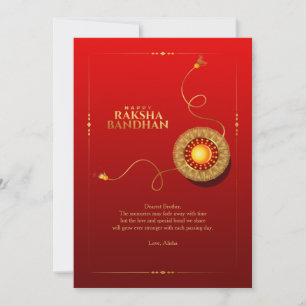 Raksha Bandhan Red and Gold Grußkarte