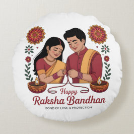 Raksha Bandhan Round Pillow Rundes Kissen