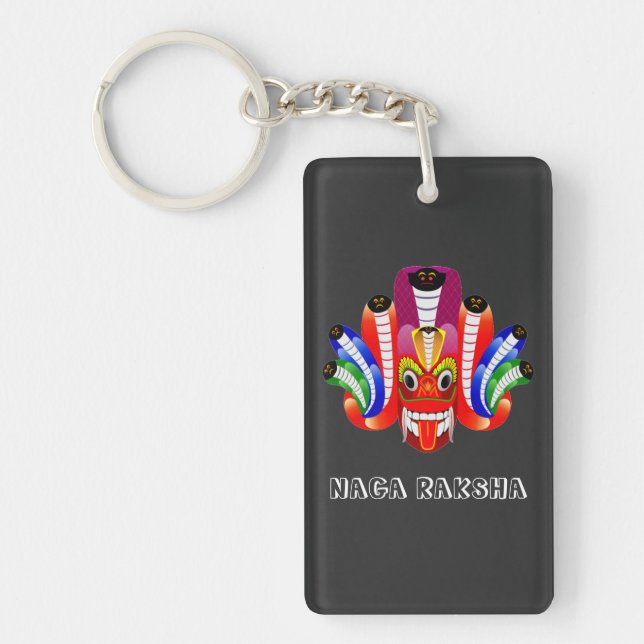 Raksha (Sri Lanka-Teufel / Yaka)    DesignKeychain Schlüsselanhänger (Vorderseite)