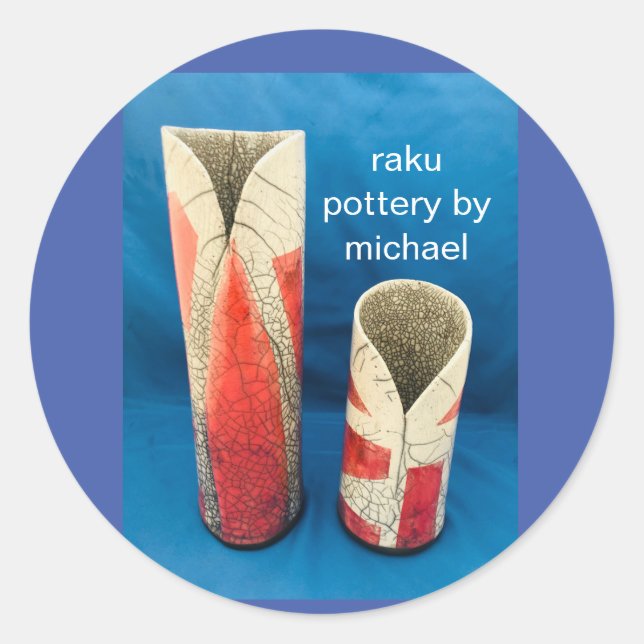 Raku-Töpferei von michael Runder Aufkleber (Vorderseite)