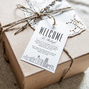 Raleigh City Skyline Begrüßungstipps Geschenkanhänger