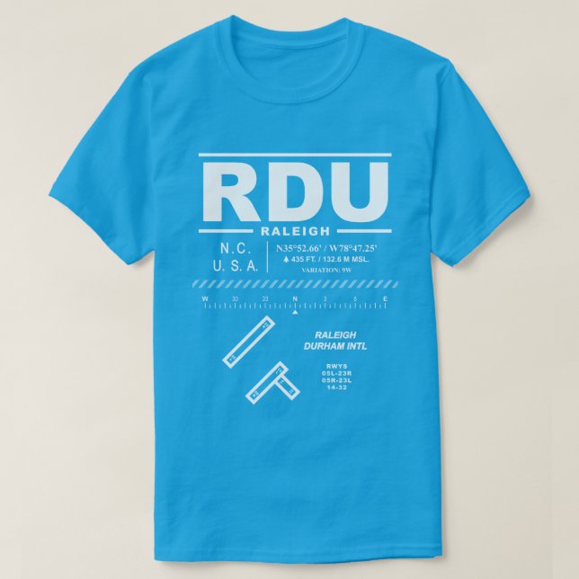 Raleigh Durham International Airport RDU T - Shirt (Design vorne)