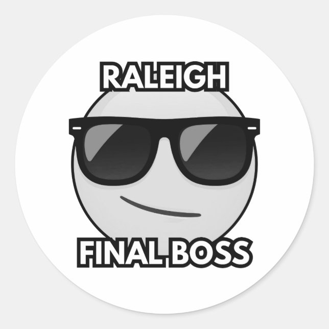 Raleigh Final Boss Cool Emoji Sticker (Vorderseite)