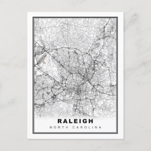 Raleigh Map Postkarte