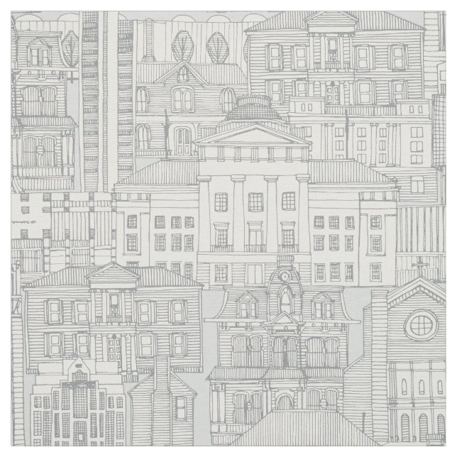 Raleigh NC Toile Silber Stoff (Muster)