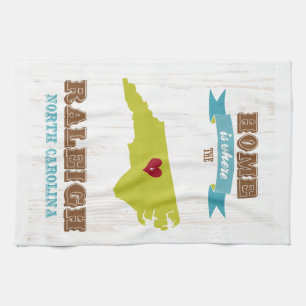 Raleigh, Nord-Carolinakarte - Zuhause ist wo Küchentuch