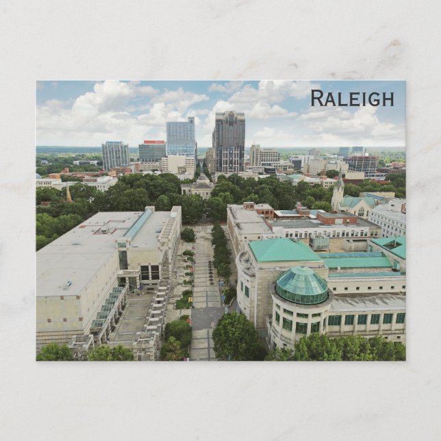 Raleigh North Carolina City Skyline Museum Postkarte (Vorderseite)