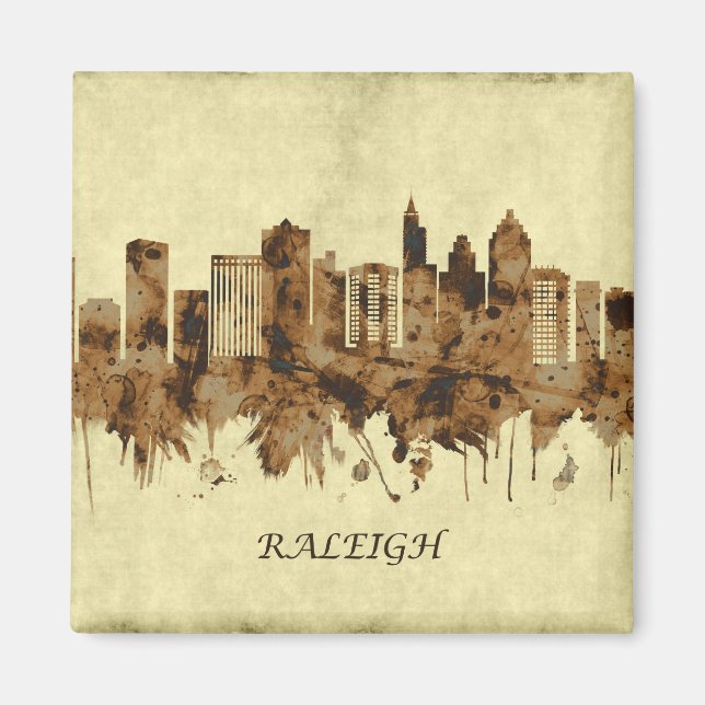 Raleigh North Carolina Cityscape Magnet (Vorne)