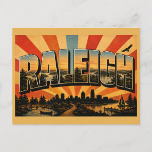 Raleigh North Carolina Fluss See Wald Kunst Postkarte