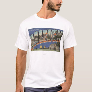 Raleigh, North Carolina - große Buchstabe-Szenen  T-Shirt