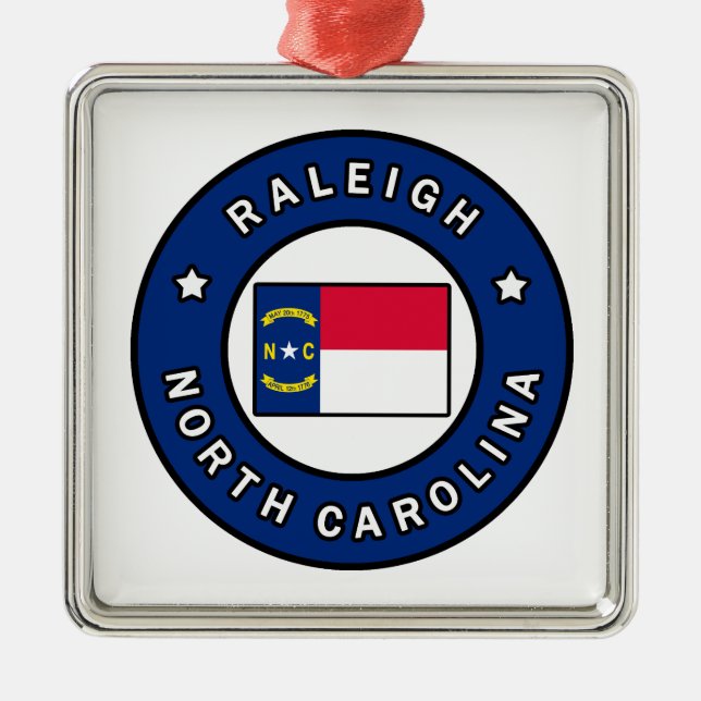 Raleigh North Carolina Ornament Aus Metall (Vorne)
