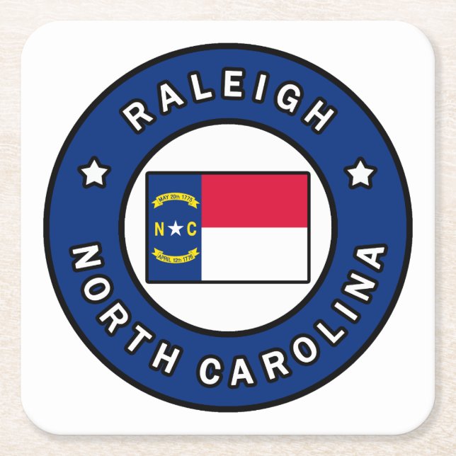 Raleigh North Carolina Rechteckiger Pappuntersetzer (Vorderseite)