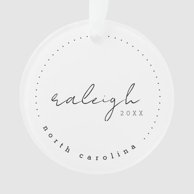 Raleigh North Carolina Reisen USA Einfaches Orname Ornament (Vorderseite)
