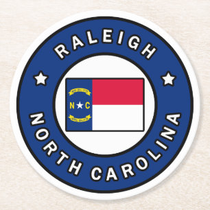 Raleigh North Carolina Runder Pappuntersetzer