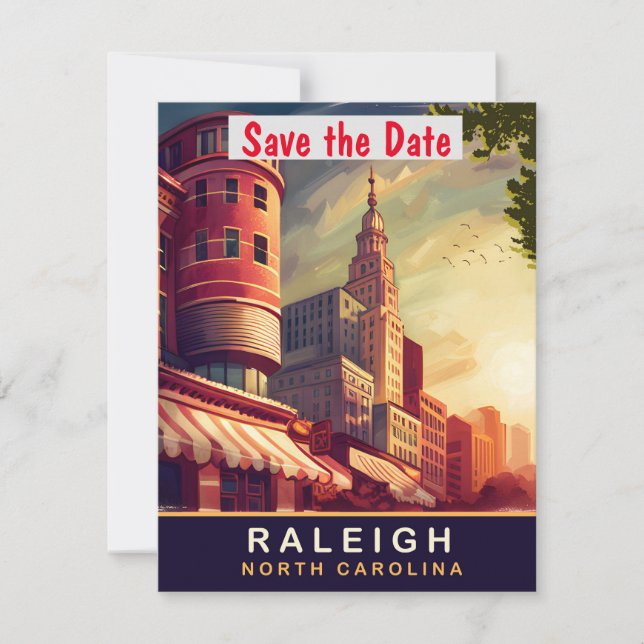 Raleigh, North Carolina Save The Date (Vorderseite)