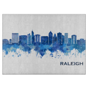 Raleigh North Carolina Skyline Blue Schneidebrett
