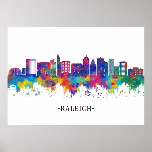 Raleigh North Carolina Skyline Poster (Vorne)