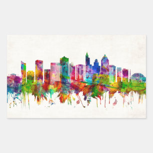 Raleigh North Carolina Skyline Rechteckiger Aufkleber