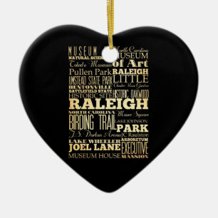 Raleigh-Stadt der Nord-CarolinaStaats-Typografie Keramikornament
