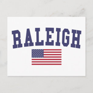Raleigh US-Flagge Postkarte
