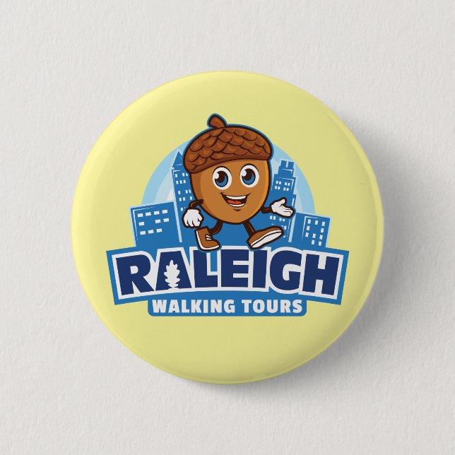 Raleigh Walking Tours Niedlich Acorn Button (Vorderseite)