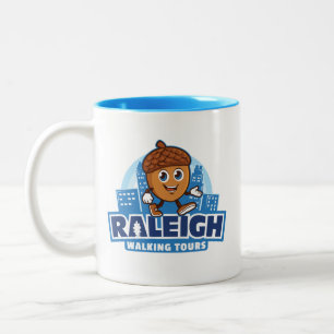 Raleigh Walking Tours Niedliches Acorn Logo Zweifarbige Tasse