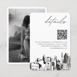 Raleigh Wedding Modern Details QR Code Begleitkarte