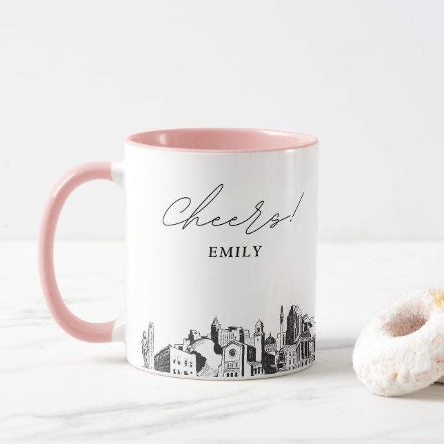 Raleigh Wedding Personalisiert Coffee Tasse (Mit Donut)