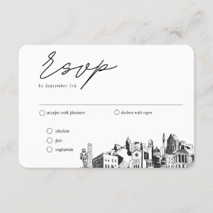 Raleigh Wedding Traditionelle UAWG Meal Option Begleitkarte