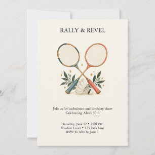 Rally and Revel Badminton Geburtstag Einladung