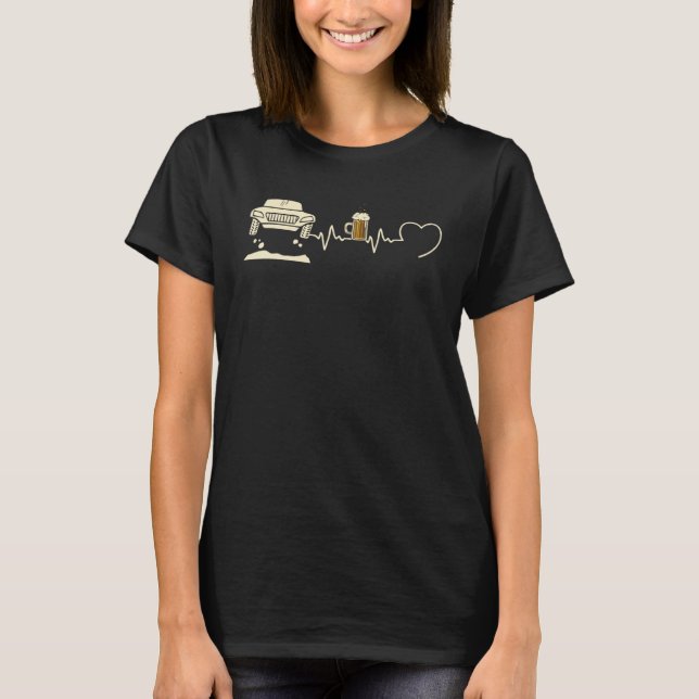 Rally Man Humour Heart Beat  Idea Aperitif T-Shirt (Vorderseite)