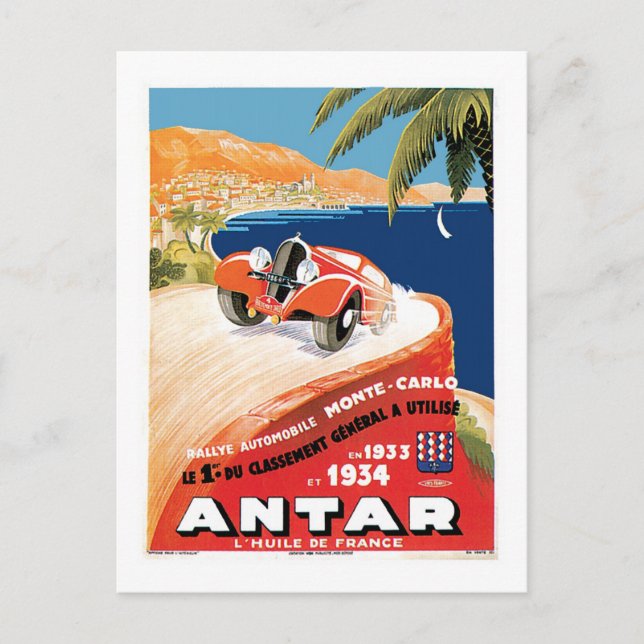 Rallye Automobile Monte Carlo Postkarte (Vorderseite)