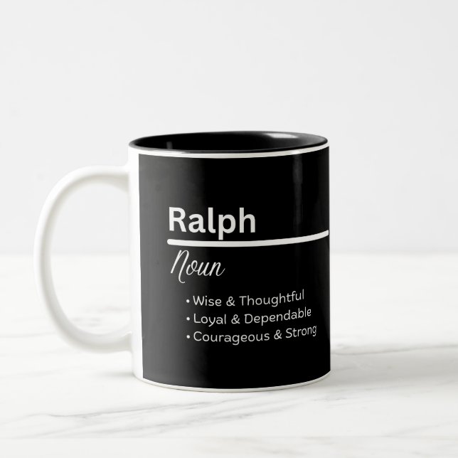 Ralph Boy Name Definition Personalized Mug Zweifarbige Tasse (Links)