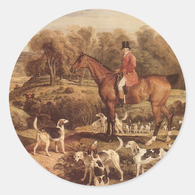 Ralph Lambton und seine Hounds von James Ward Runder Aufkleber (Vorderseite)