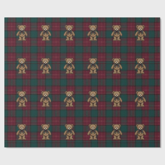 Ralph Lauren Inspired Tartan Plaid Wrapping Paper Geschenkpapier (Flach)