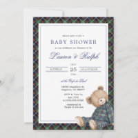 Ralph Plaid Teddybär Junge Navy Preppy Baby Shower