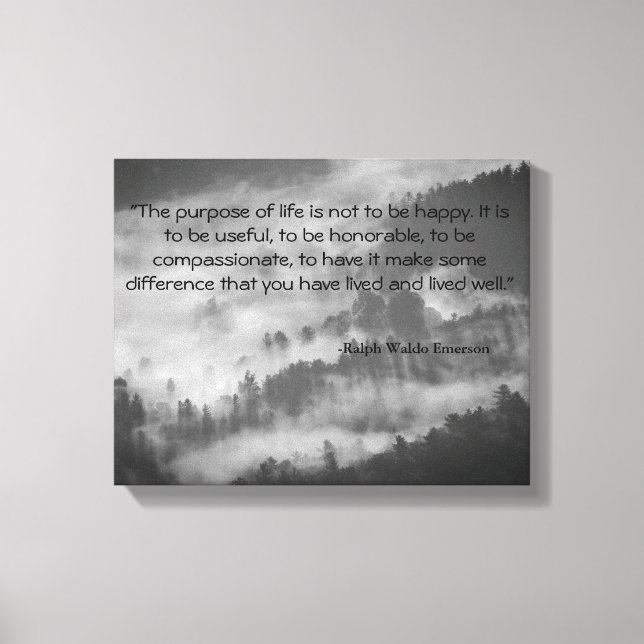 Ralph Waldo Emerson Quote Leinwand Art Black & Whi (Vorderseite)