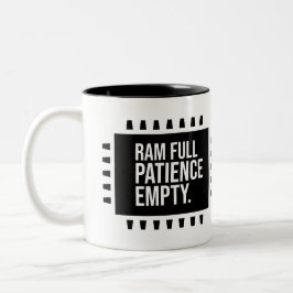 Ram full patiencie empty zweifarbige tasse